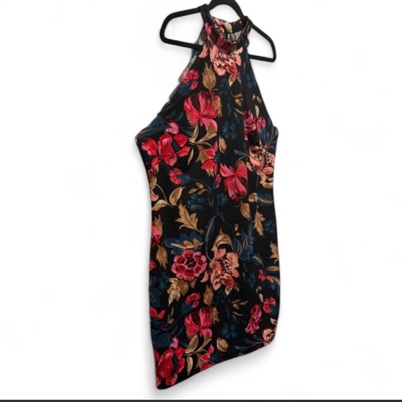 SHEIN Floral Black Dress with Red and Gold Accents - Picture 2 of 6
